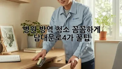 병원 방역 청소, 꼼꼼하게! ✨ 남대문로4가 꿀팁